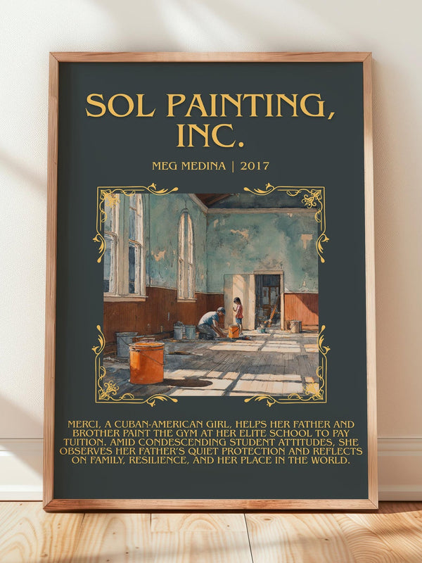 Sol Painting, Inc minimalist print in frame leaning in hallway – non fiction wall art