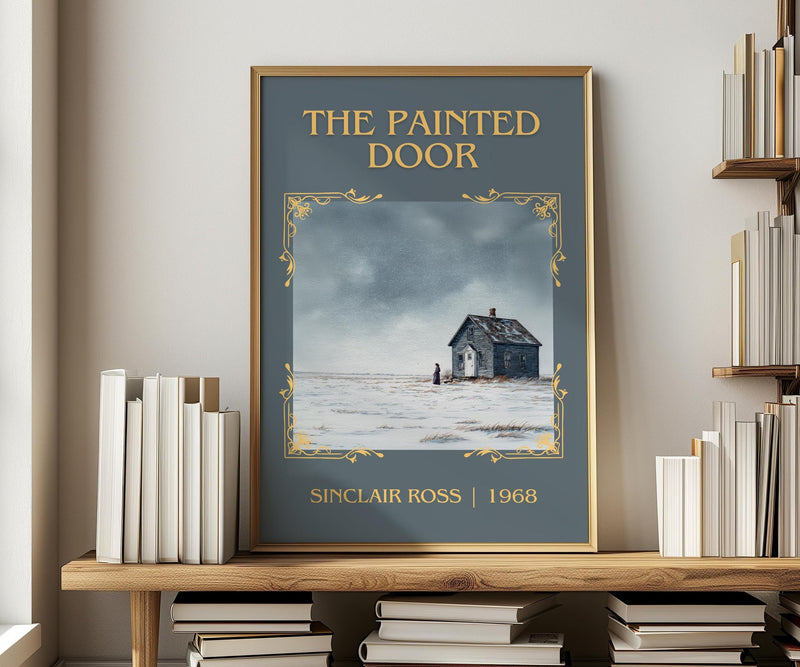 The Painted Door classic book art print in frame leaning in hallway – literary fiction wall art