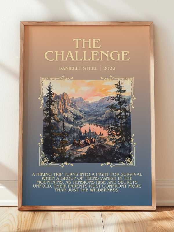 The Challenge minimalist print in frame leaning in hallway – romance wall art