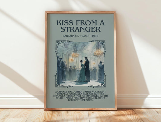 Kiss From A Stranger by Barbara Cartland | Descriptive Book Poster | Blurby