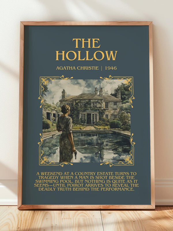 The Hollow minimalist print in frame leaning in hallway – mystery wall art