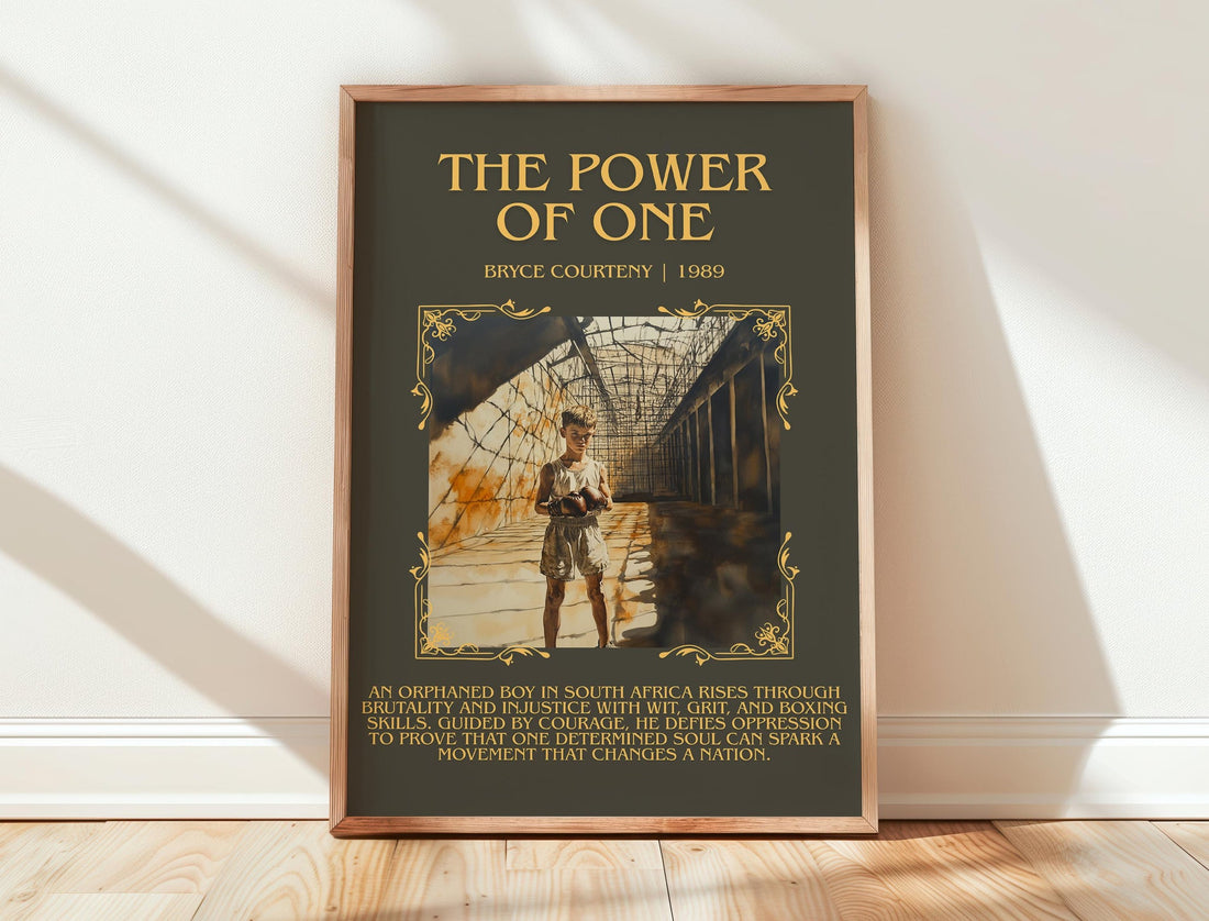 The Power Of One by Bryce Courtney | Descriptive Book Poster | Blurby (mockup)
