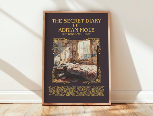 The Secret Diary Of Adrian Mole by Sue Townsend | Descriptive Book Poster | Blurby