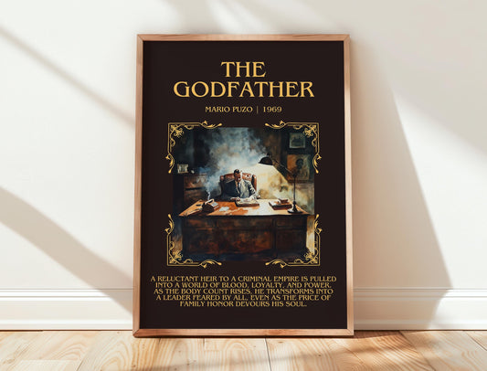 The Godfather by Mario Puzo | Descriptive Book Poster | Blurby