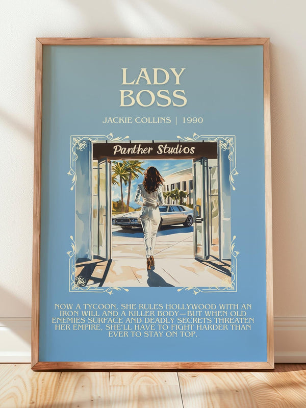 Lady Boss minimalist print in frame leaning in hallway – romance wall art