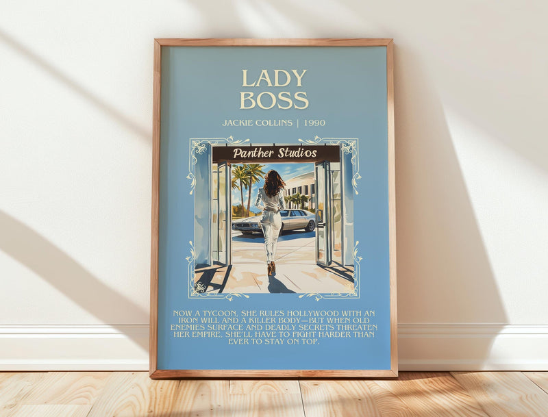 Lady Boss minimalist print in frame leaning in hallway – romance wall art