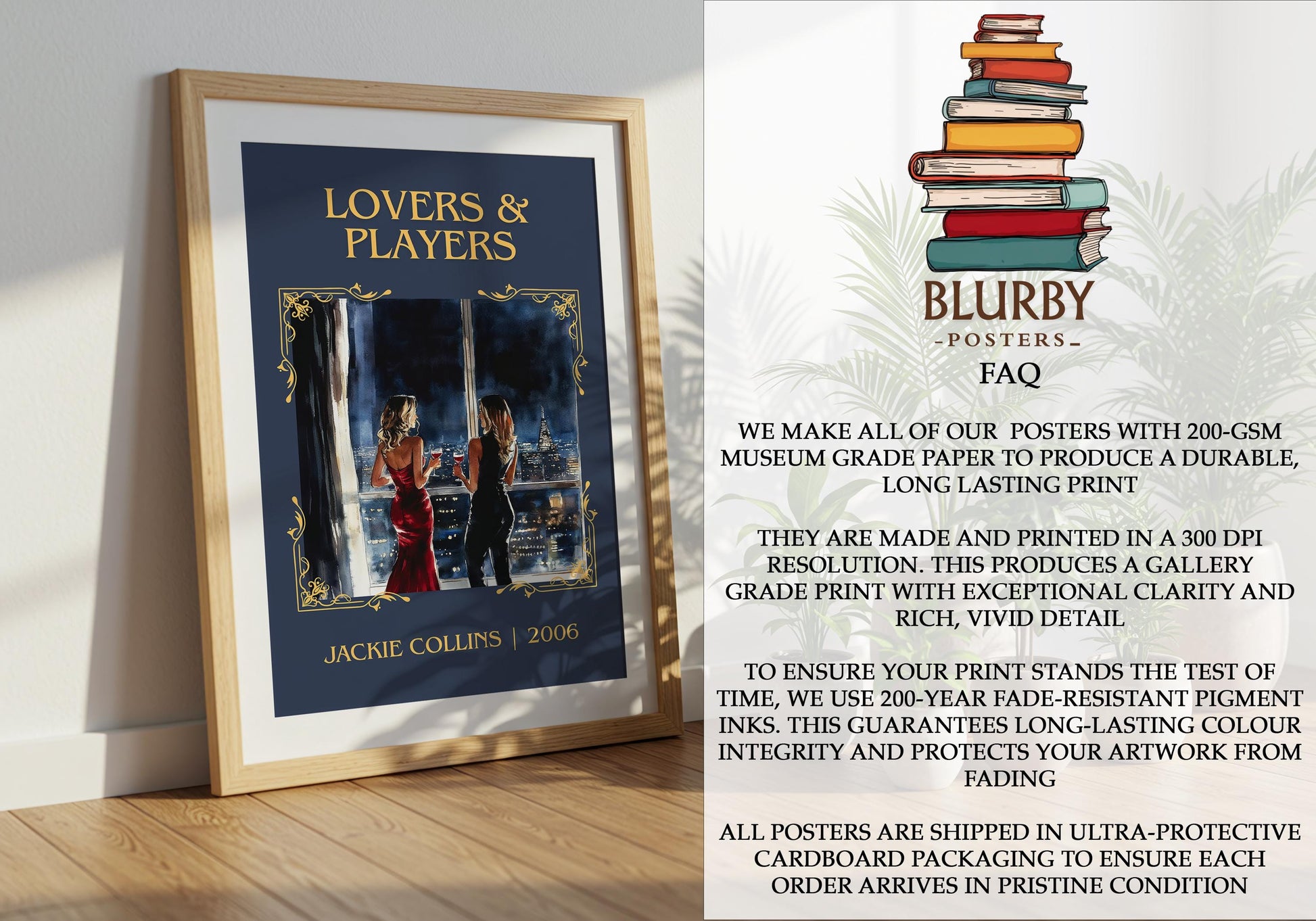 Lovers and Prayers by Jackie Collins | Descriptive Book Poster | Minimalist