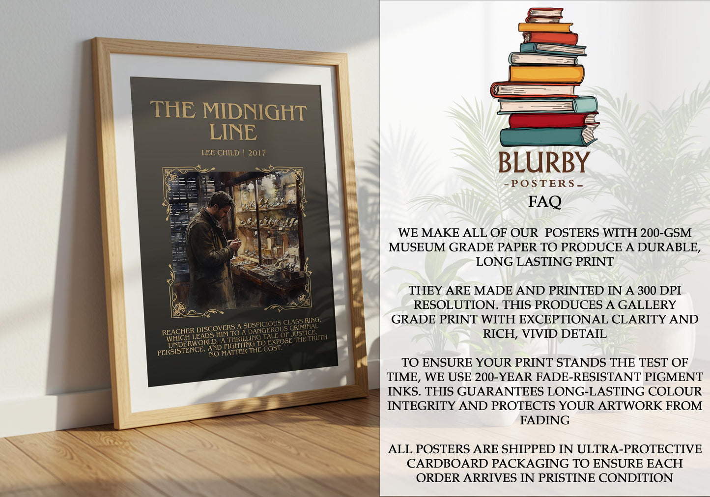 The Midnight Line by Lee Child | Descriptive Book Poster | Blurby