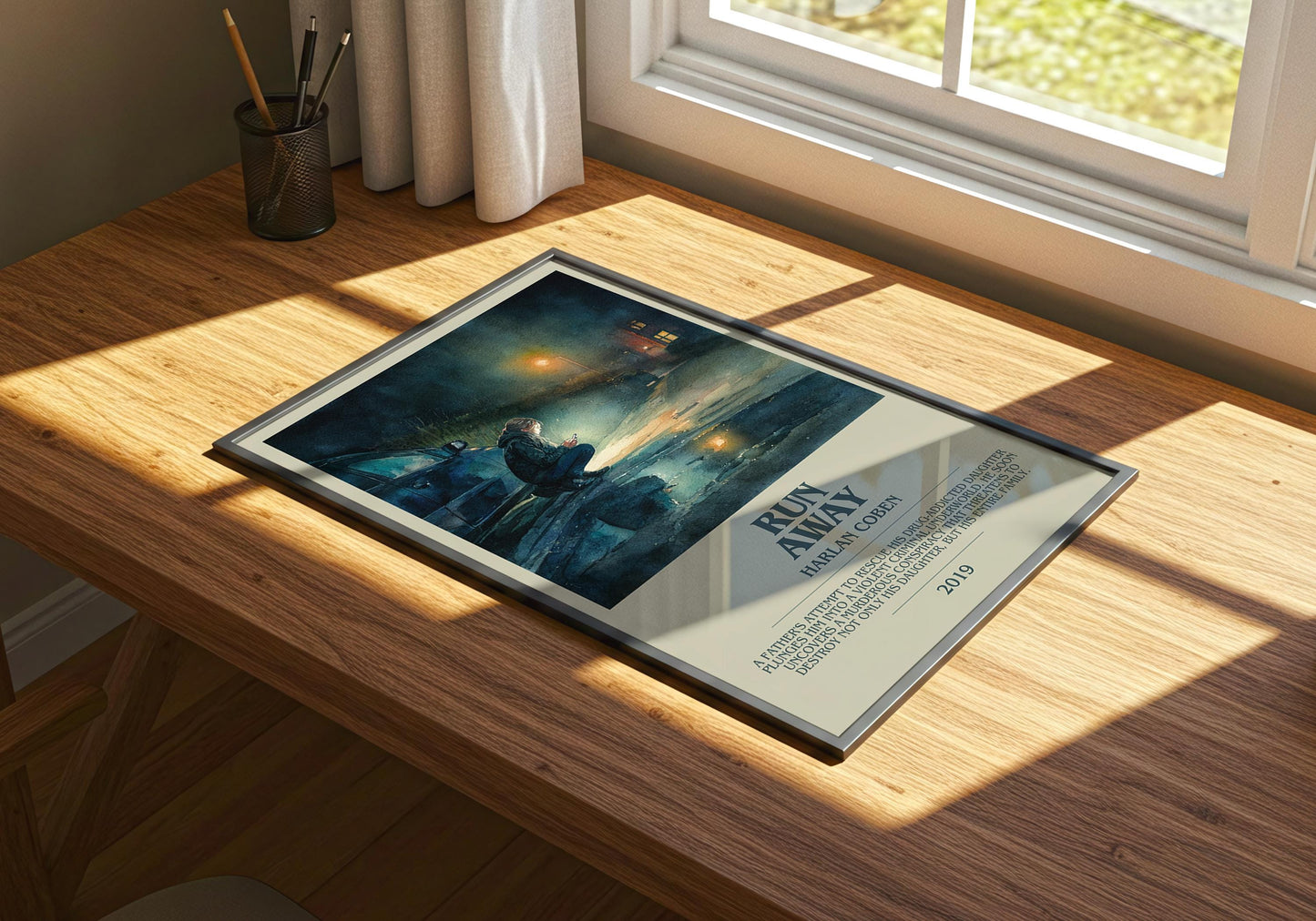 Run Away by Harlan Coben | Descriptive Book Poster | Modern