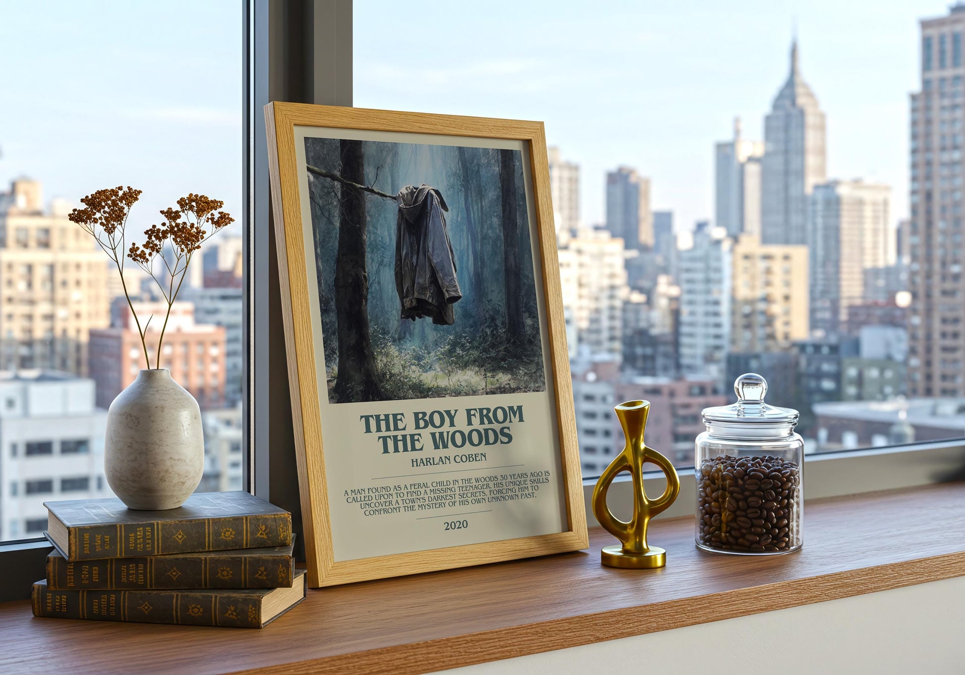 The Boy From The Woods by Harlan Coben | Descriptive Book Poster | Modern