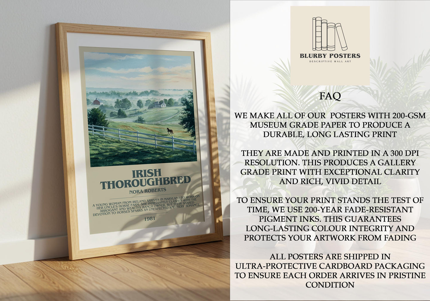 Irish Thoroughbred by Nora Roberts | Descriptive Book Poster | Modern