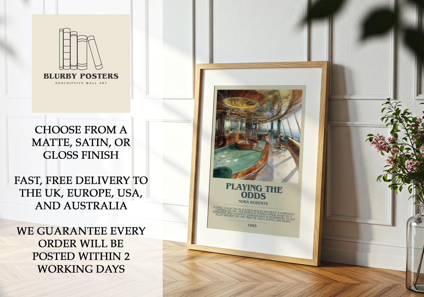 Playing The Odds by Nora Roberts | Descriptive Book Poster | Modern