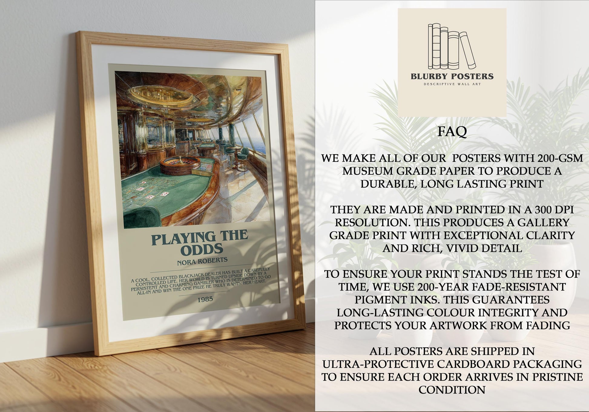 Playing The Odds by Nora Roberts | Descriptive Book Poster | Modern