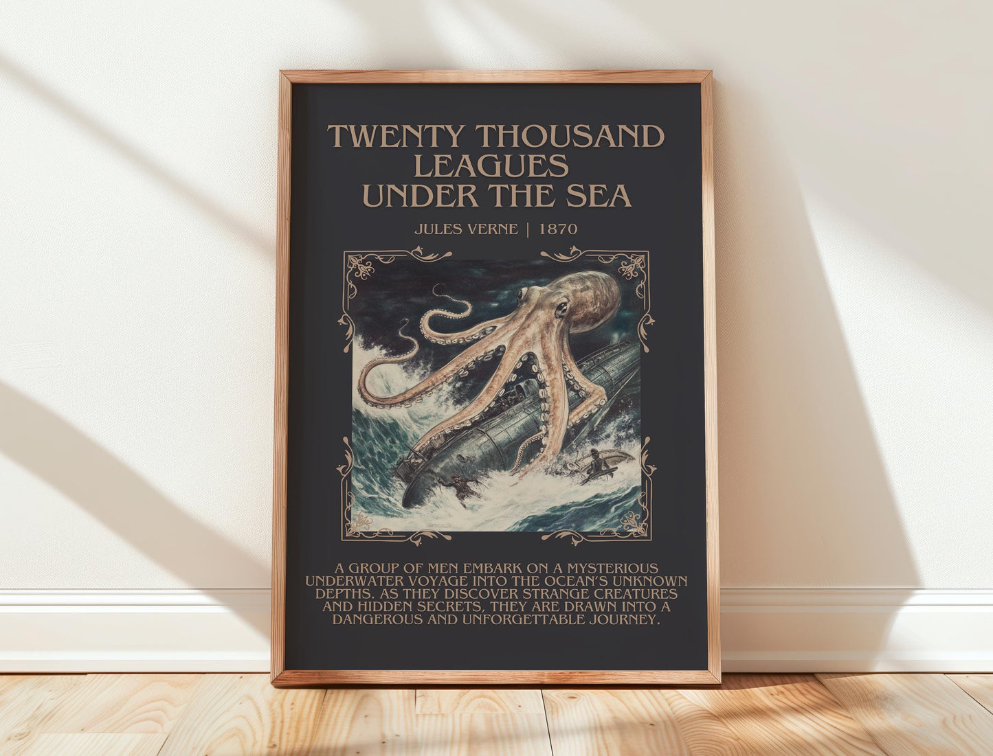 Twenty Thousand Leagues Under the Sea by Jules Verne| Descriptive Book Poster | Blurby