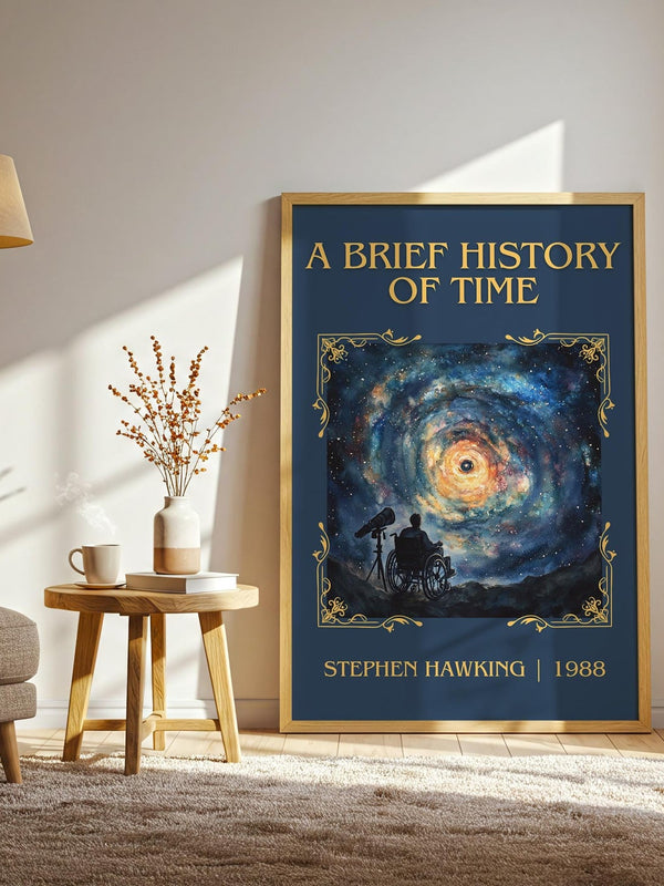 A Brief History of Time classic book art print paper finish options – matte satin gloss