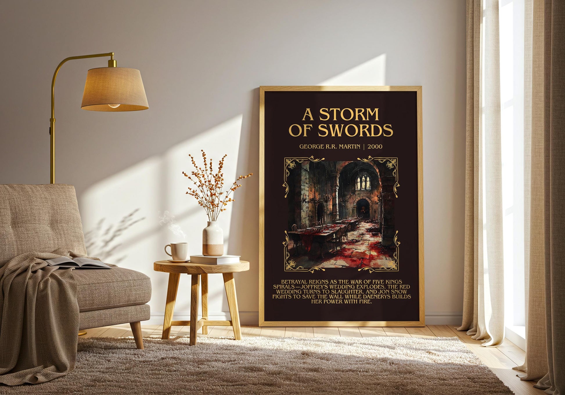 A Storm Of Swords by George R.R. Martin | Descriptive Book Poster | Blurby