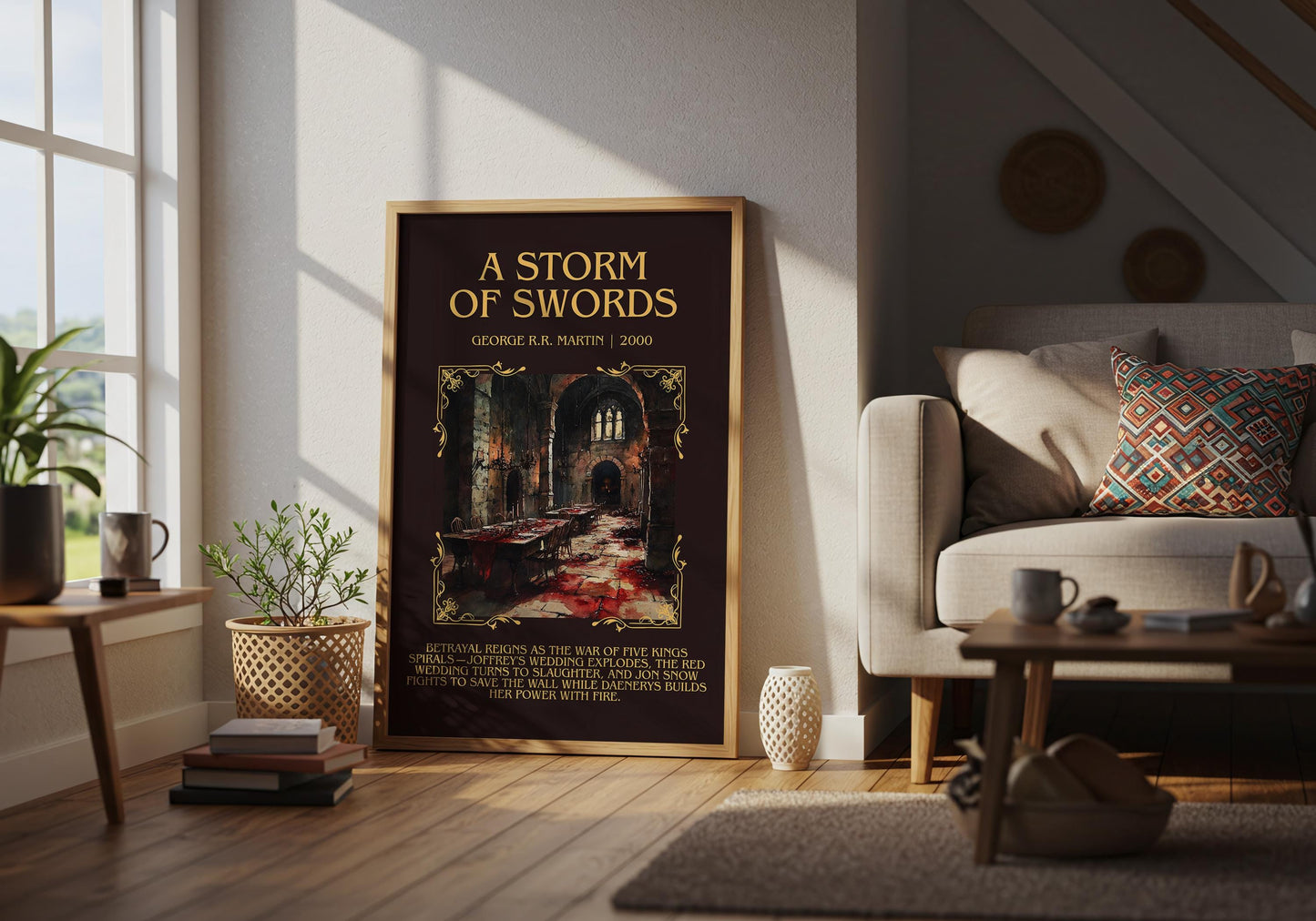 A Storm Of Swords by George R.R. Martin | Descriptive Book Poster | Blurby