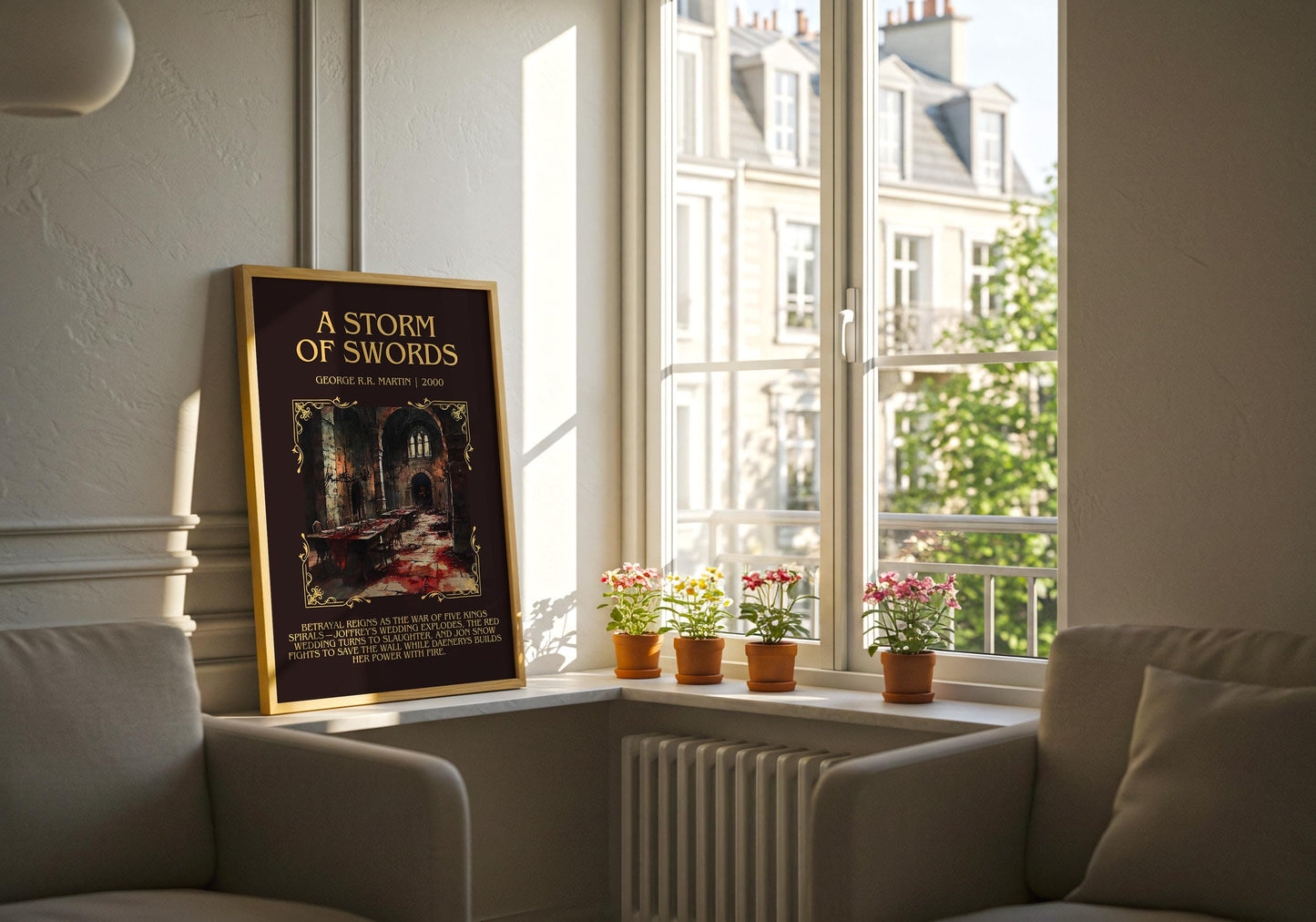 A Storm Of Swords by George R.R. Martin | Descriptive Book Poster | Blurby