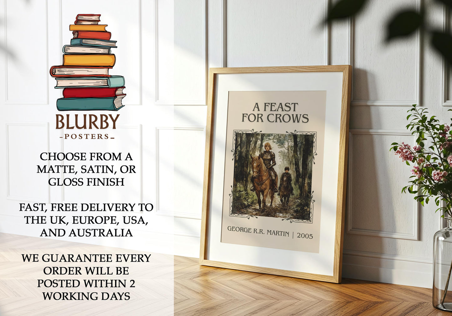 A Feast For Crows by George R.R. Martin | Descriptive Book Poster | Minimalist