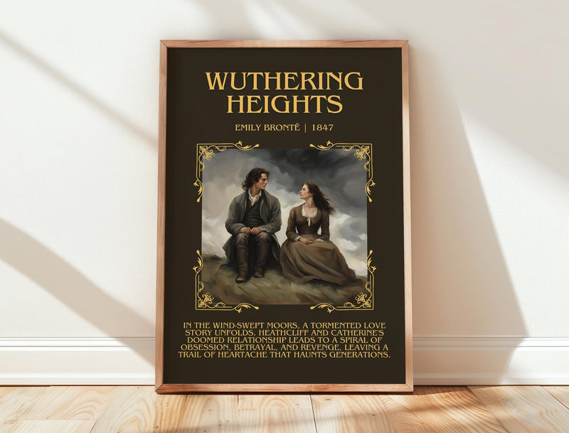 Wuthering Heights minimalist poster paper finish options – matte satin gloss