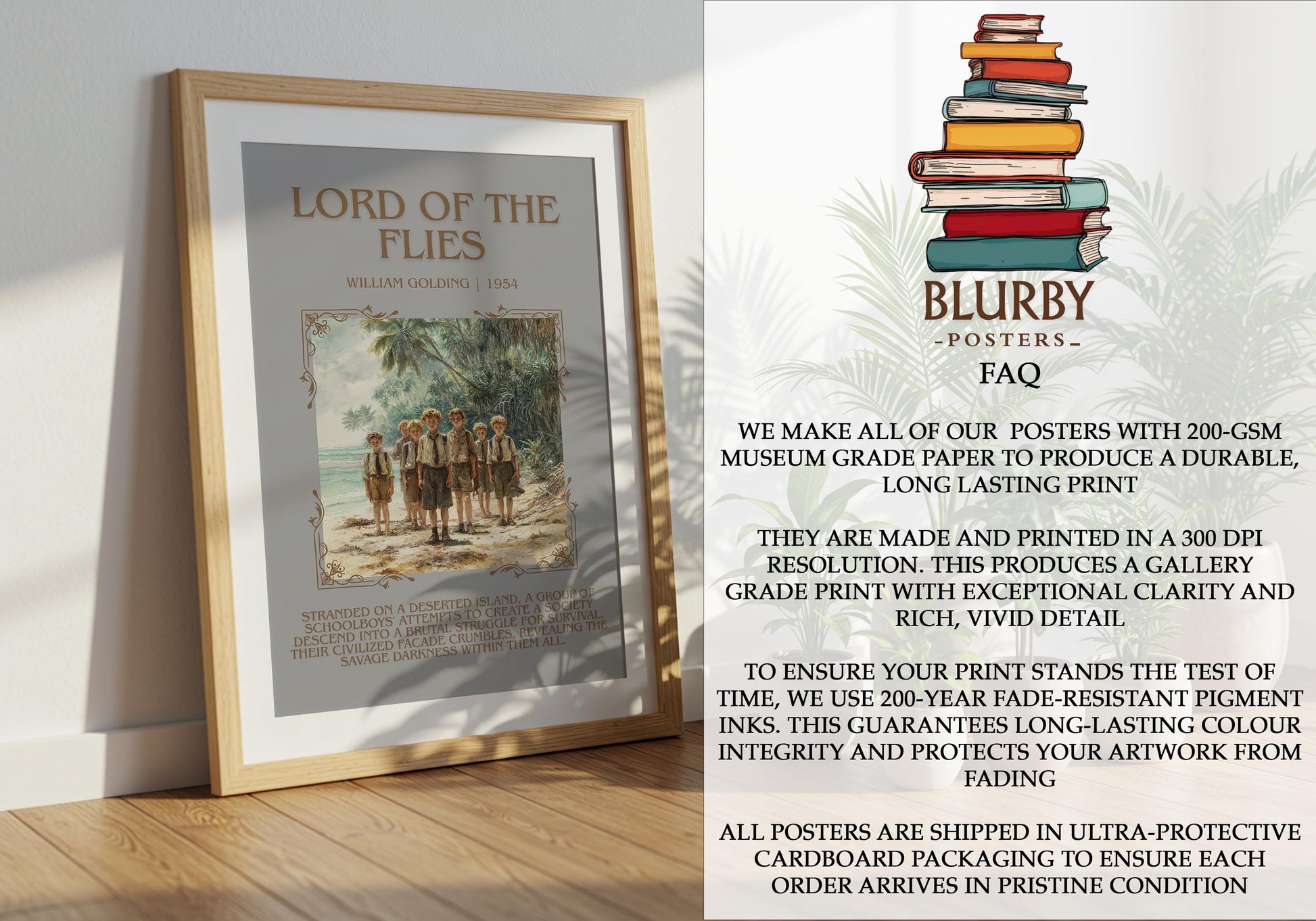 Lord Of The Flies by William Golding| Descriptive Book Poster | Blurby