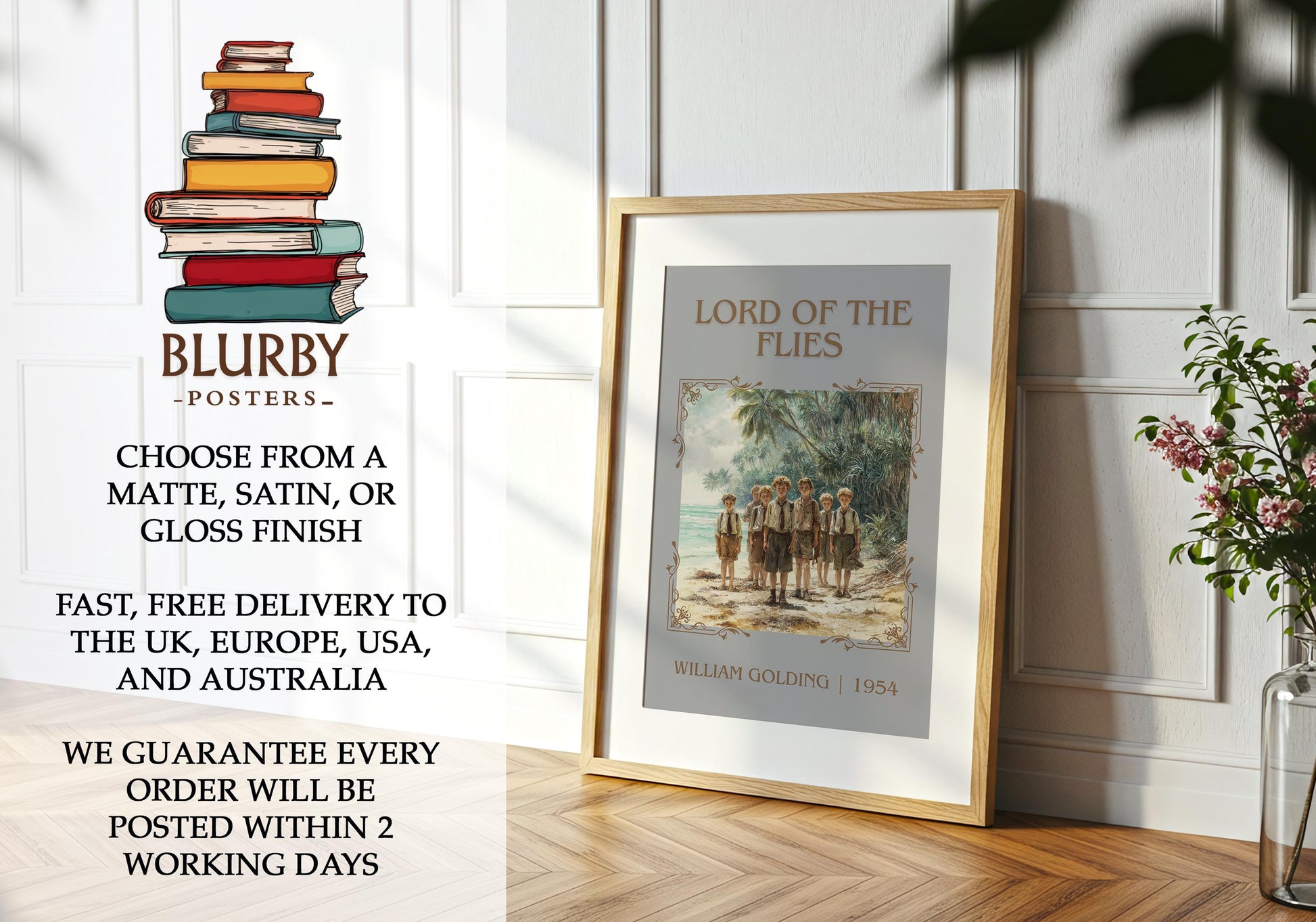 Lord Of The Flies by William Golding | Descriptive Book Poster | Minimalist