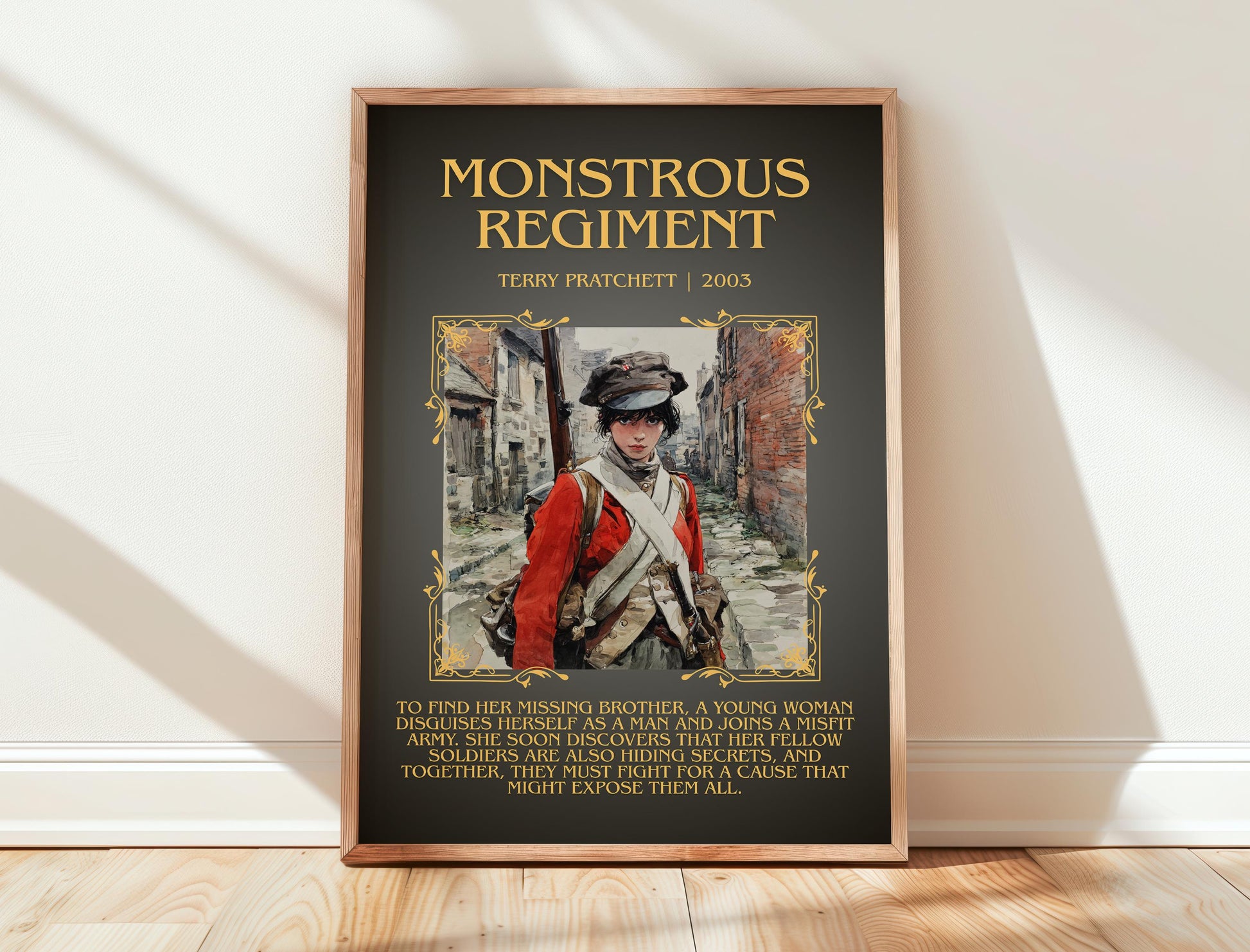 Monstrous Regiment by Terry Pratchett| Descriptive Book Poster | Blurby