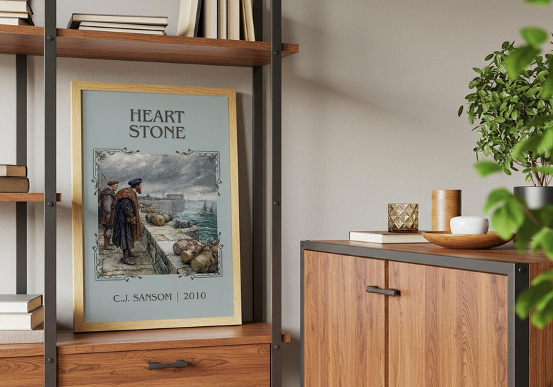 Heartstone classic book art print framed by window – literary home decor
