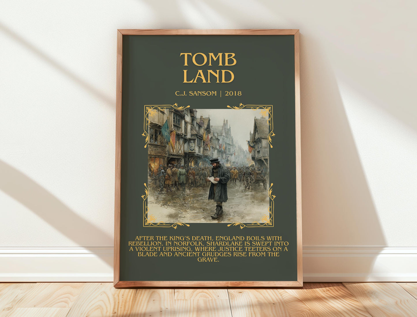 Tomb Land by C.J. Sansom| Descriptive Book Poster | Blurby