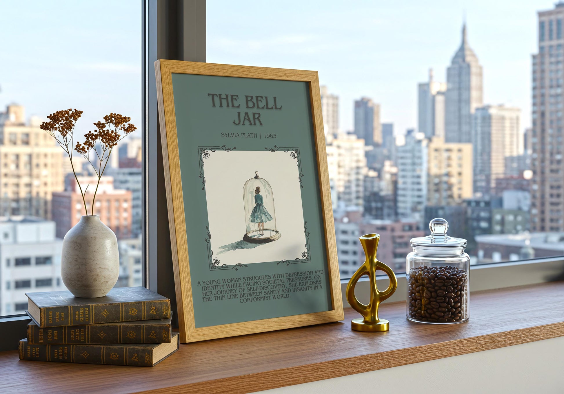 The Bell Jar by Sylvia Plath | Descriptive Book Poster | Blurby