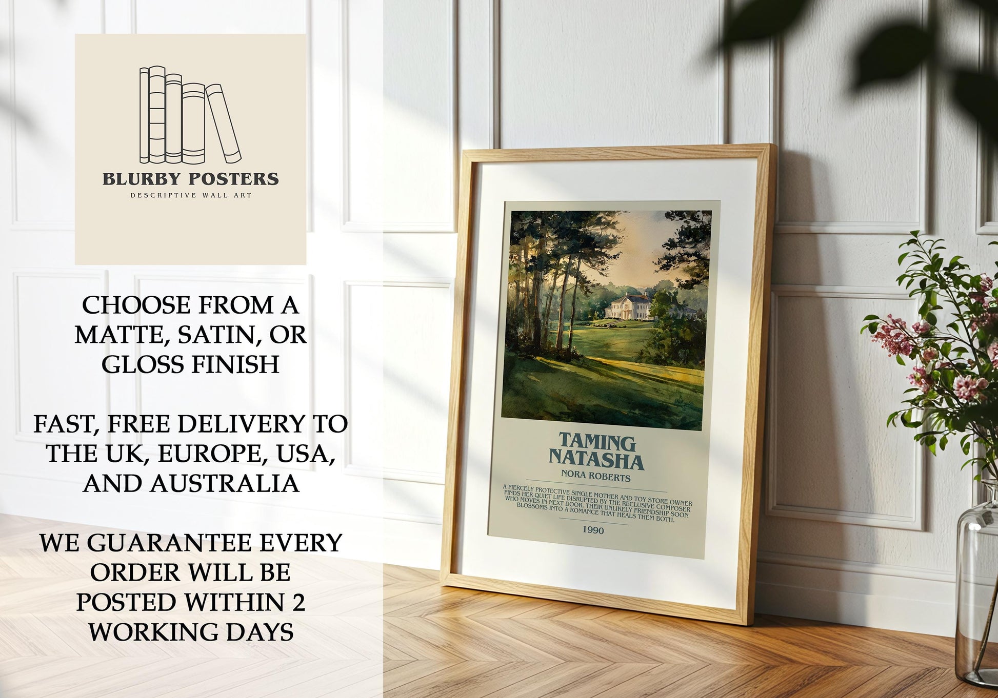 Taming Natasha by Nora Roberts | Descriptive Book Poster | Modern