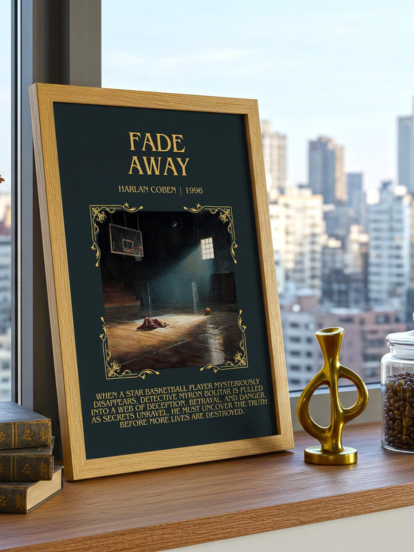 Fade Away minimalist print framed by window – literary home decor