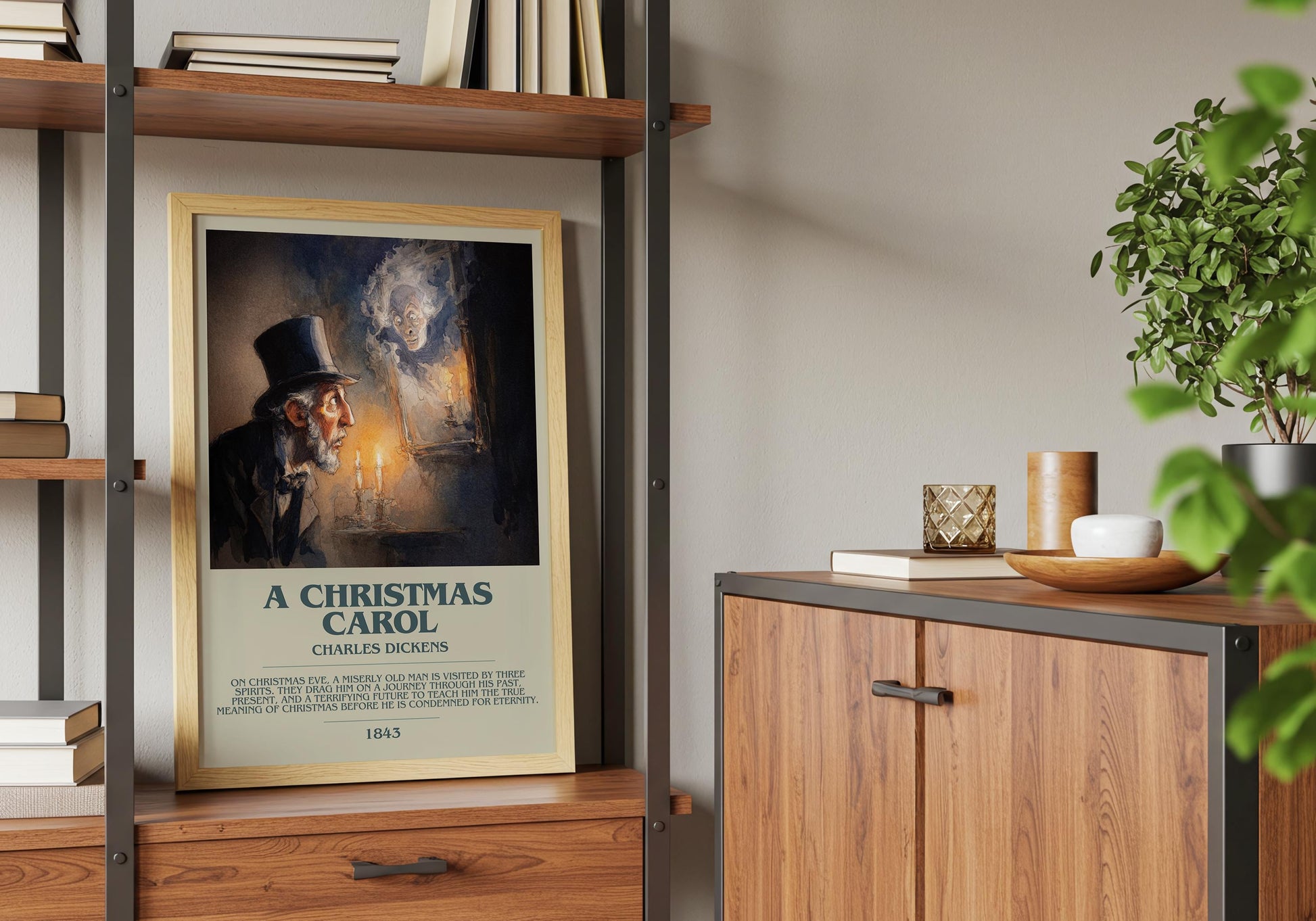 A Christmas Carol by Charles Dickens | Descriptive Book Poster | Modern