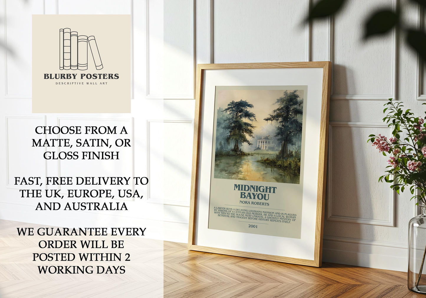 Midnight Bayou by Nora Roberts | Descriptive Book Poster | Modern