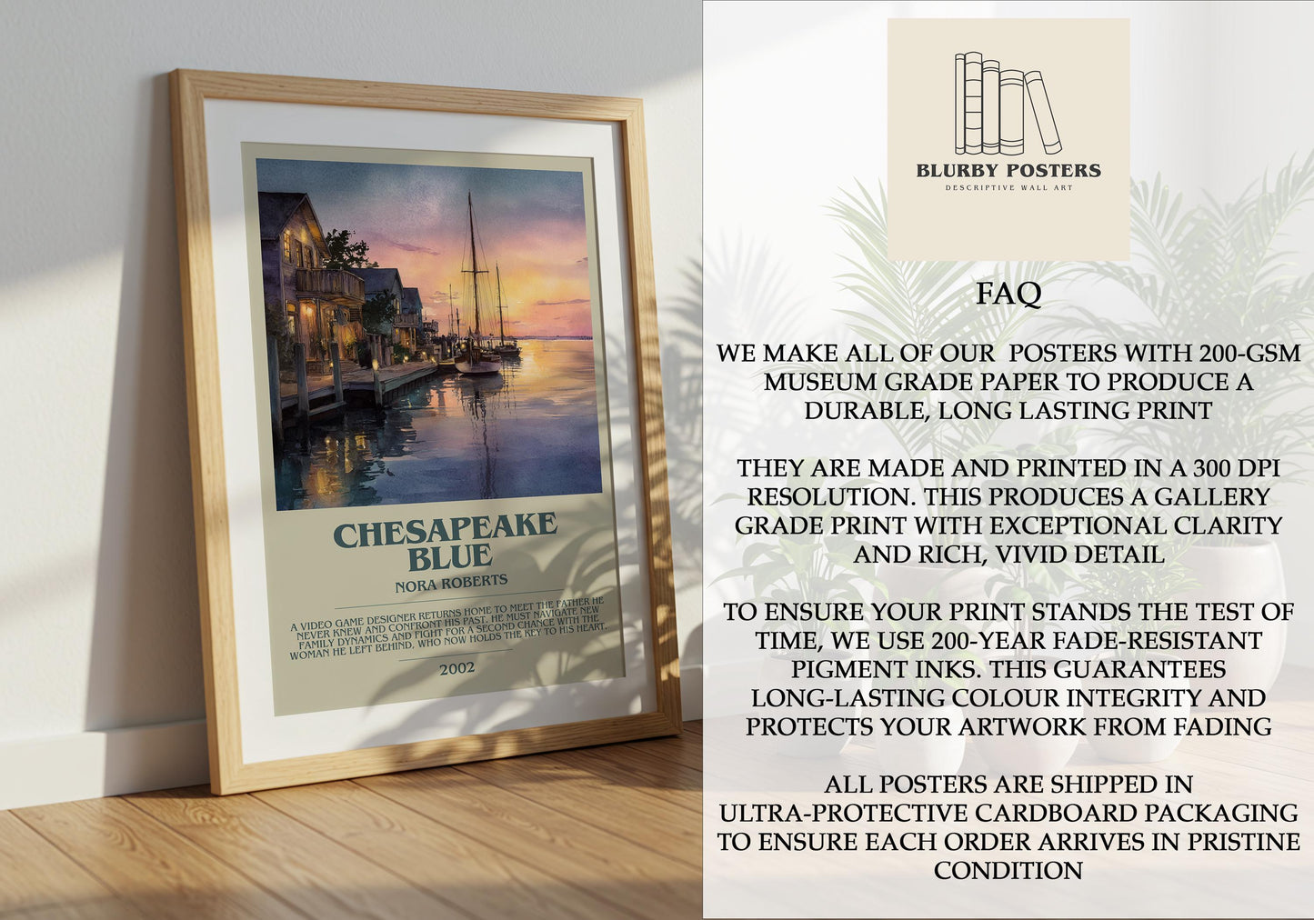 Chesapeake Blue by Nora Roberts | Descriptive Book Poster | Modern