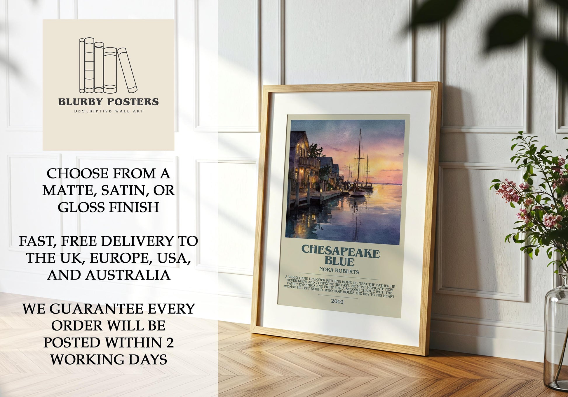 Chesapeake Blue by Nora Roberts | Descriptive Book Poster | Modern