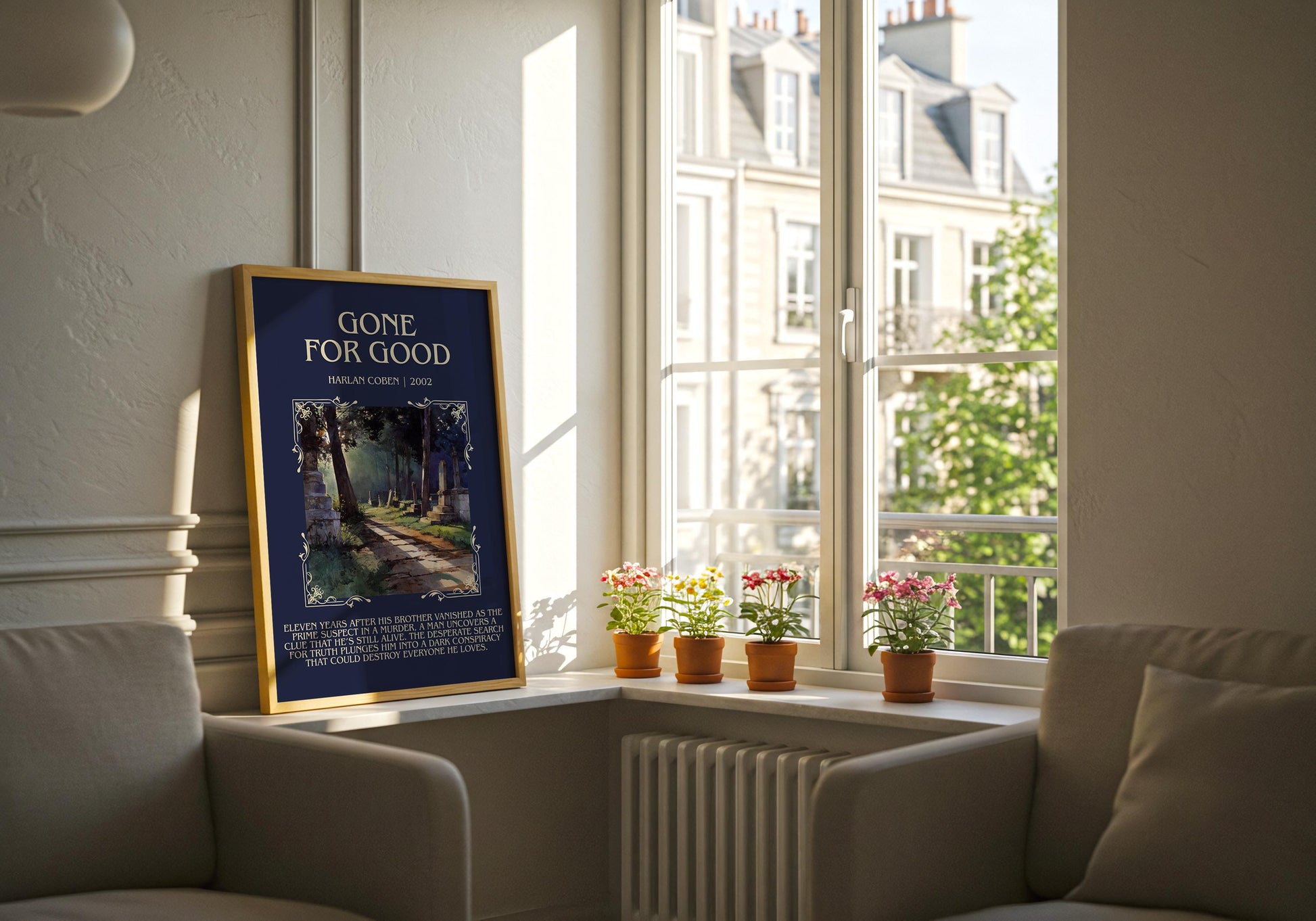 Gone For Good by Harlan Coben Descriptive Poster Print. Free Delivery Wall Art Author & Blurb Book Artwork