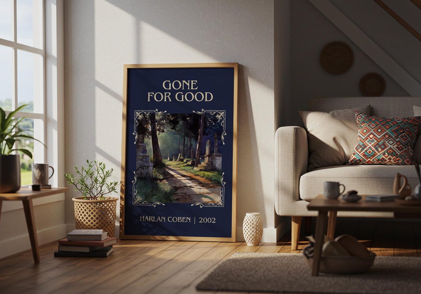 Gone For Good by Harlan Coben Descriptive Poster Print. Free Delivery Wall Art Author & Blurb Book Artwork