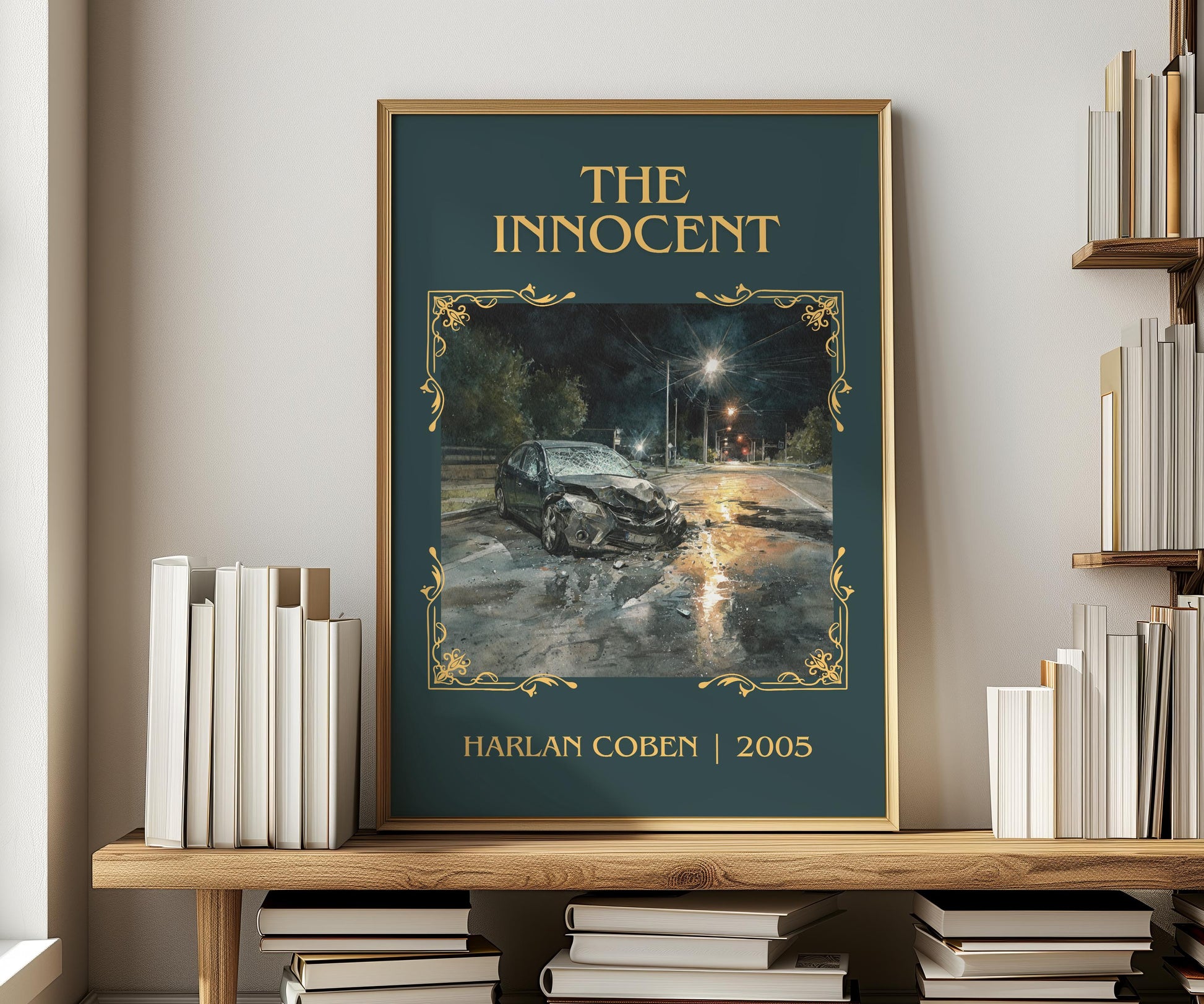 The Innocent by Harlan Coben Descriptive Poster Print. Free Delivery Wall Art Author & Blurb Book Artwork