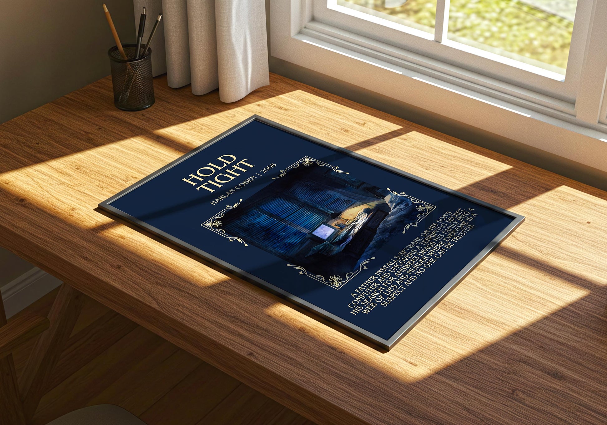 Hold Tight by Harlan Coben Descriptive Poster Print. Free Delivery Wall Art Author & Blurb Book Artwork