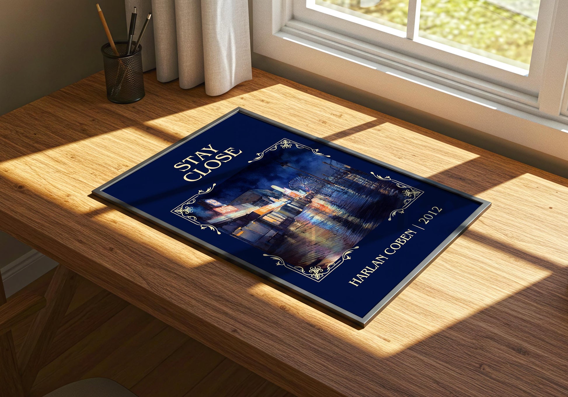 Stay Close by Harlan Coben Descriptive Poster Print. Free Delivery Wall Art Author & Blurb Book Artwork