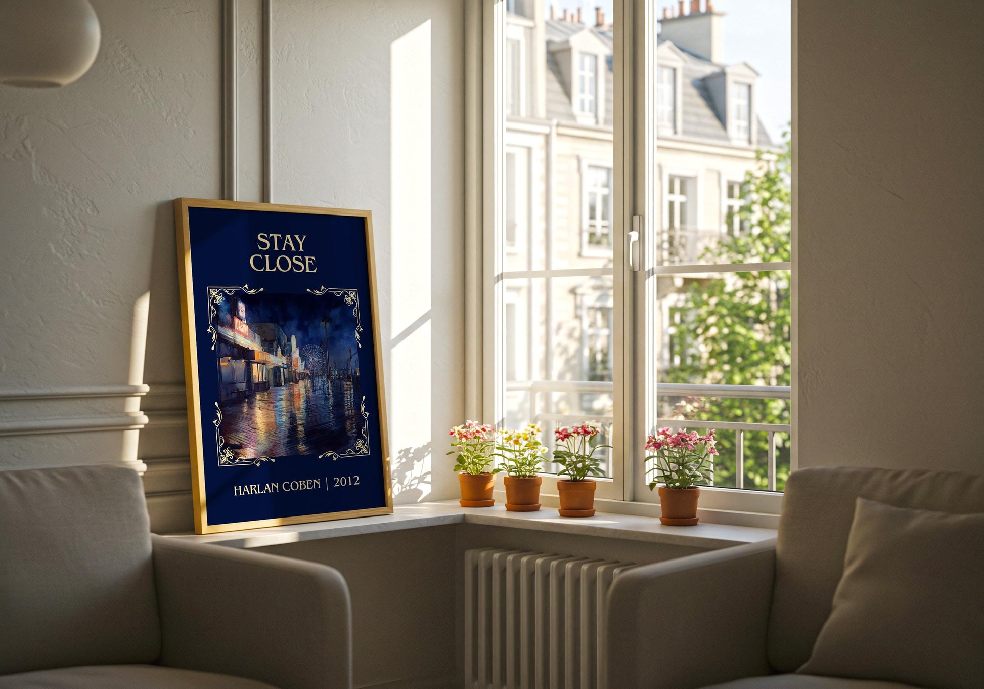 Stay Close by Harlan Coben Descriptive Poster Print. Free Delivery Wall Art Author & Blurb Book Artwork