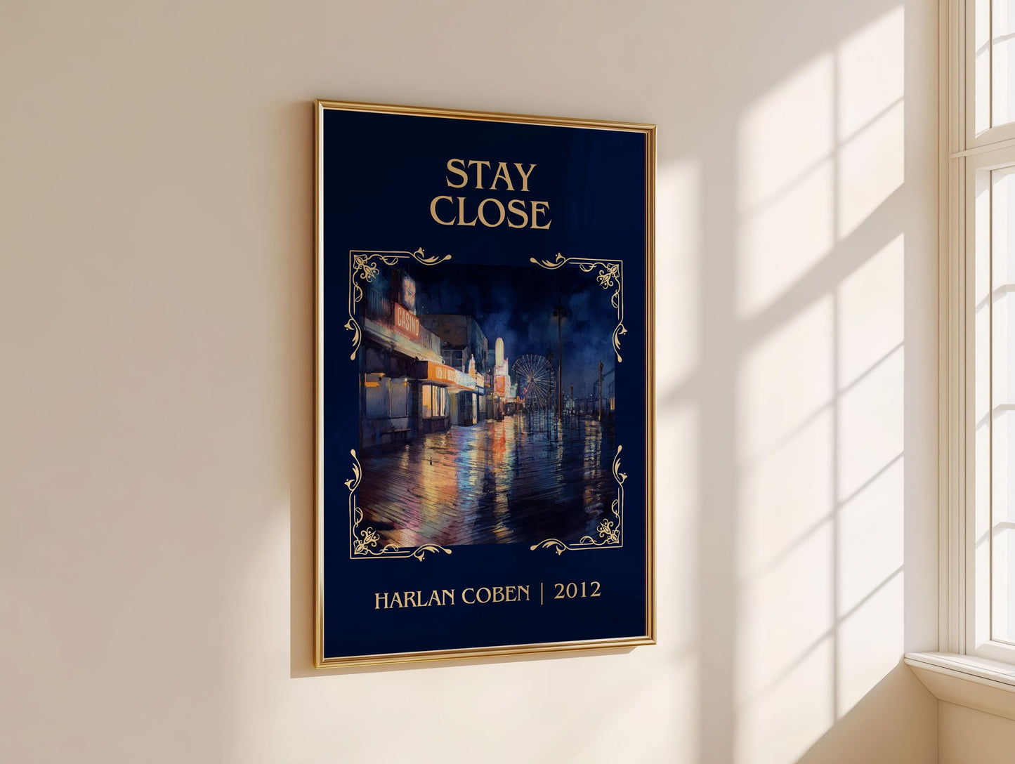 Stay Close by Harlan Coben Descriptive Poster Print. Free Delivery Wall Art Author & Blurb Book Artwork