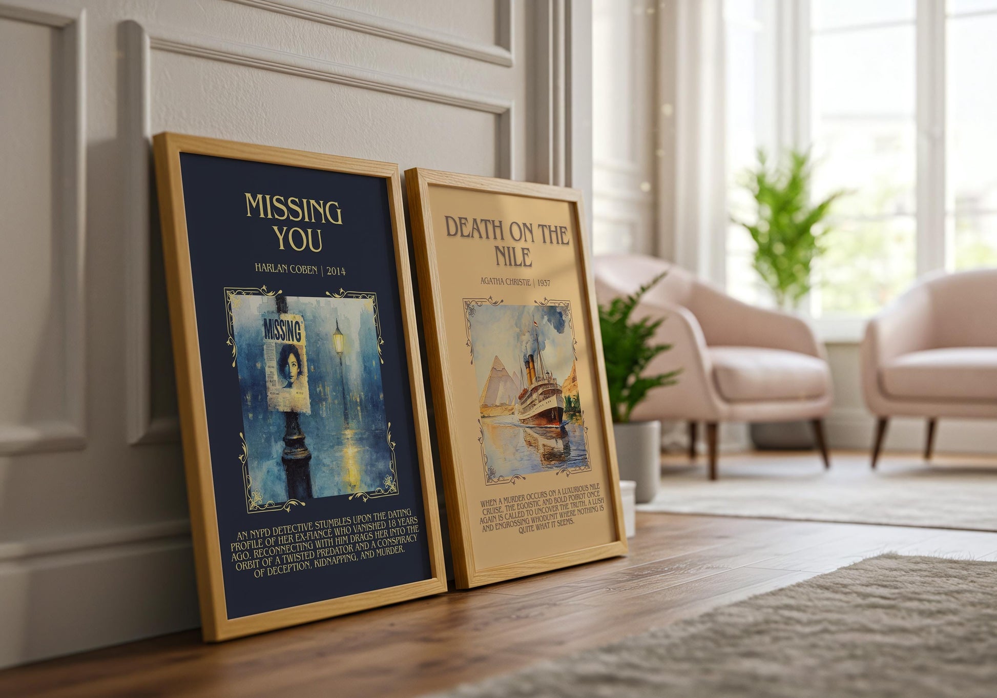 Missing You by Harlan Coben Descriptive Poster Print. Free Delivery Wall Art Author & Blurb Book Artwork