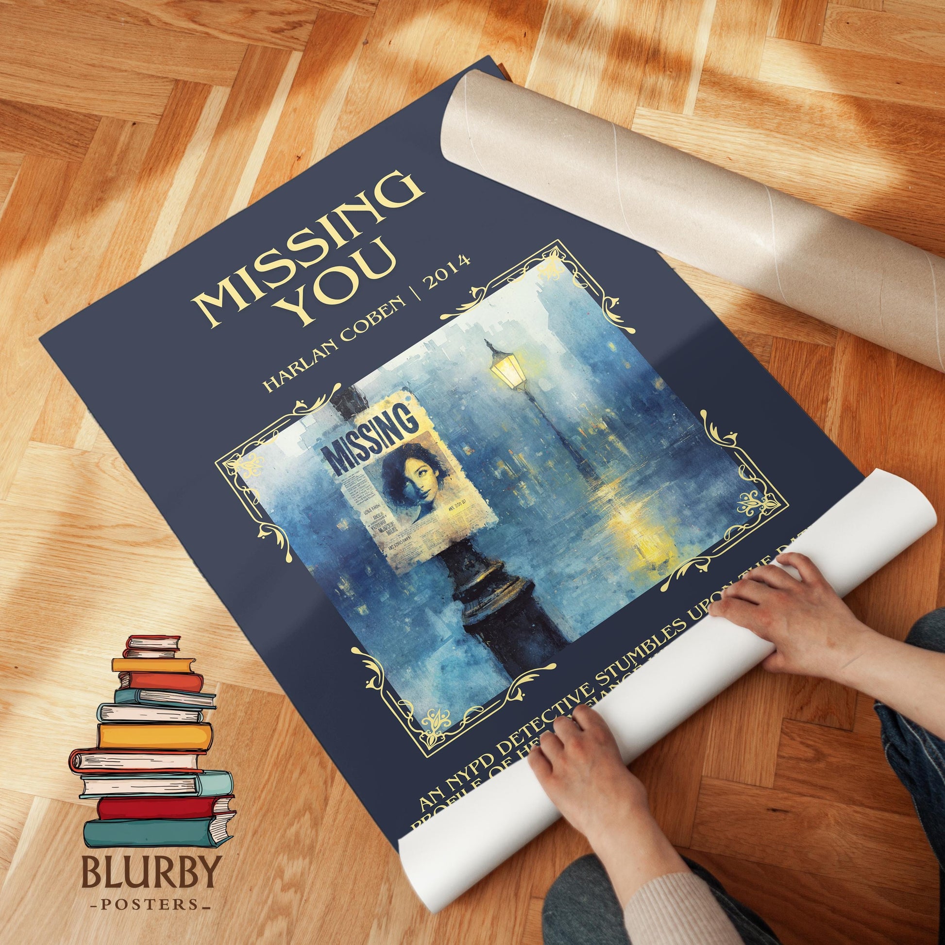 Missing You by Harlan Coben Descriptive Poster Print. Free Delivery Wall Art Author & Blurb Book Artwork