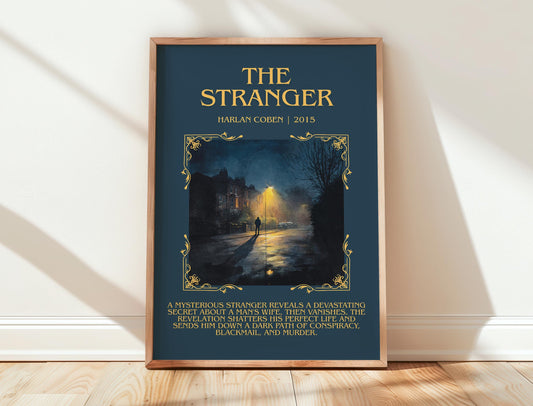 The Stranger by Harlan Coben Descriptive Poster Print. Free Delivery Wall Art Author & Blurb Book Artwork