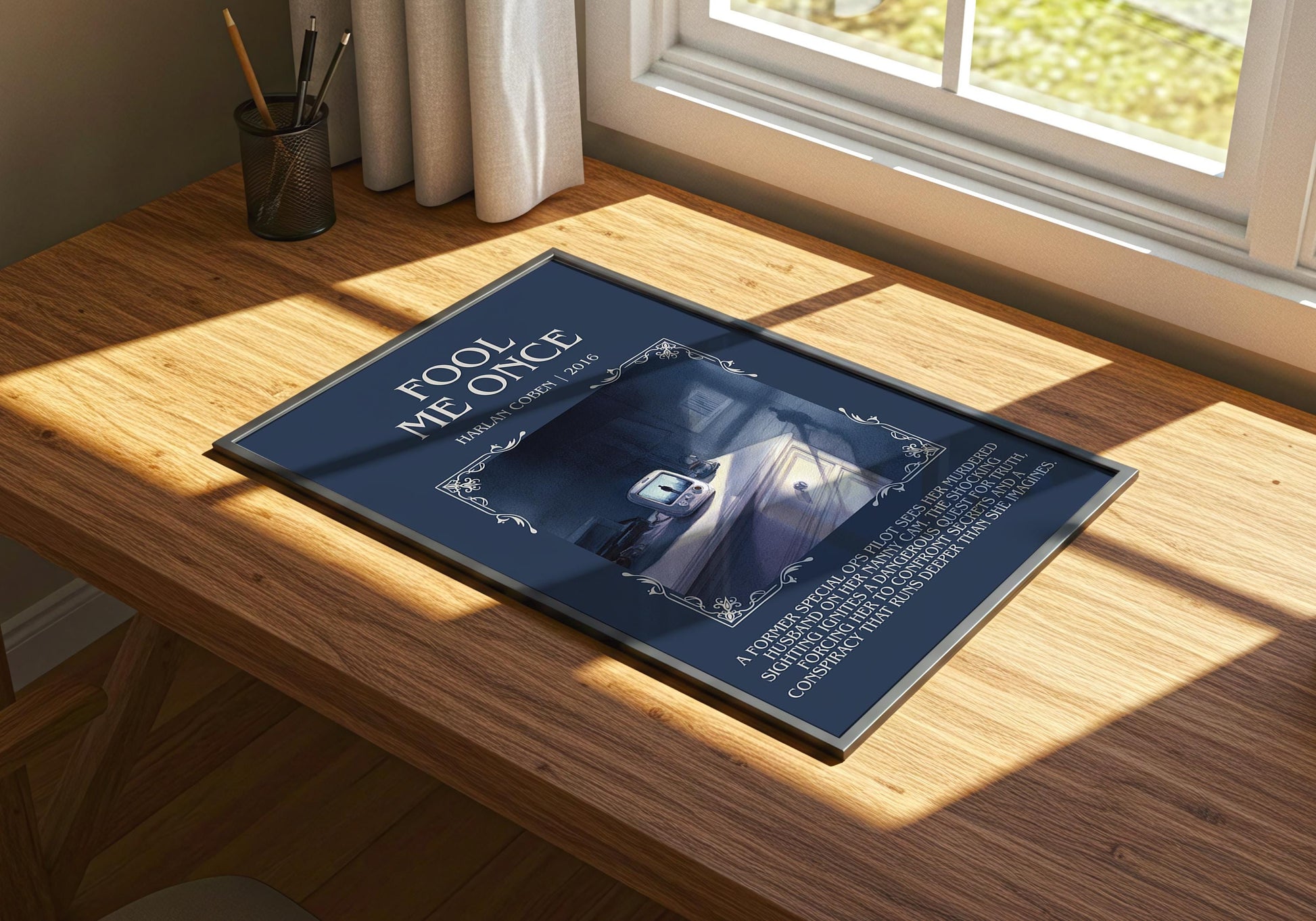 Fool Me Once by Harlan Coben Descriptive Poster Print. Free Delivery Wall Art Author & Blurb Book Artwork