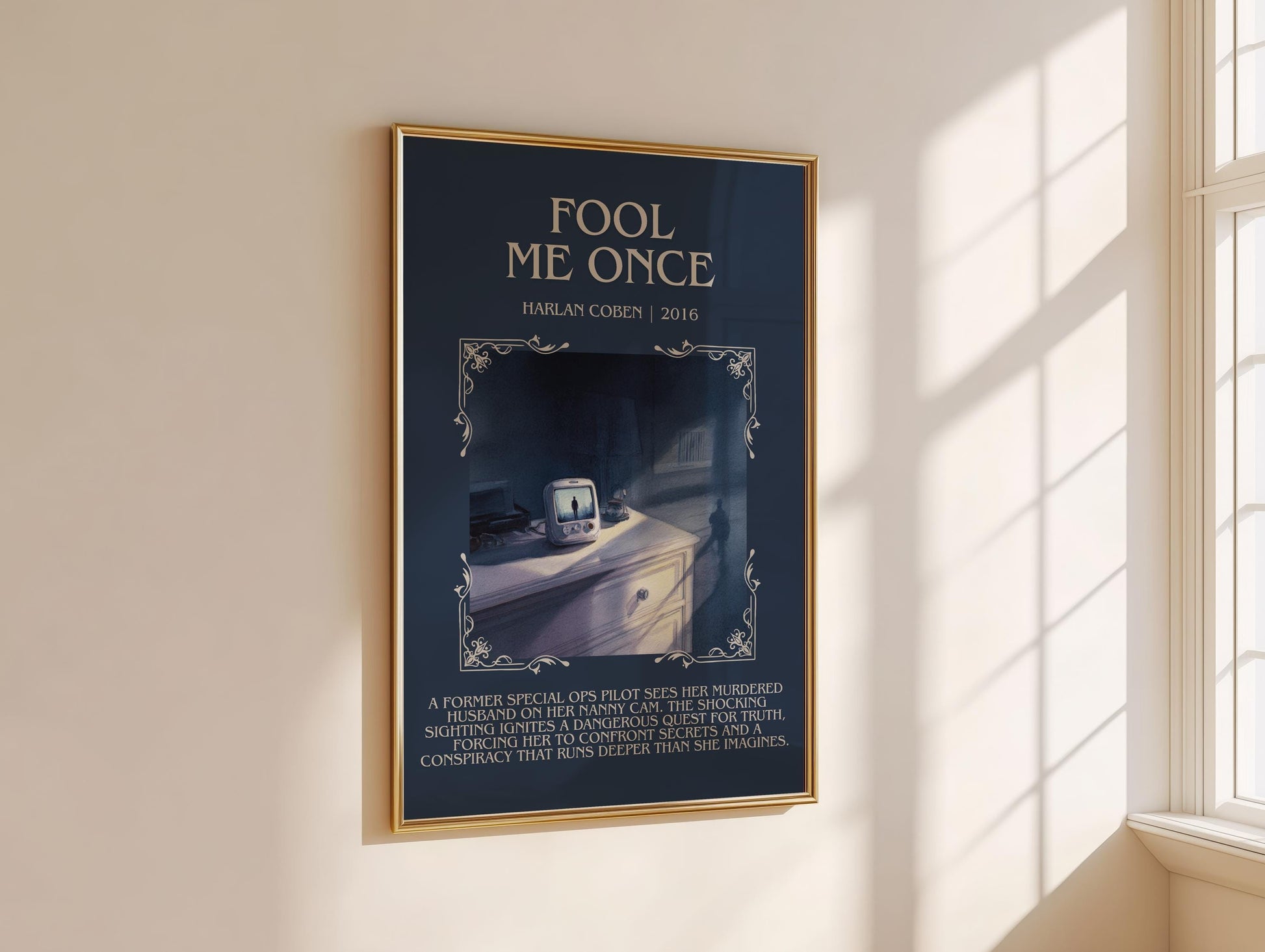 Fool Me Once by Harlan Coben Descriptive Poster Print. Free Delivery Wall Art Author & Blurb Book Artwork