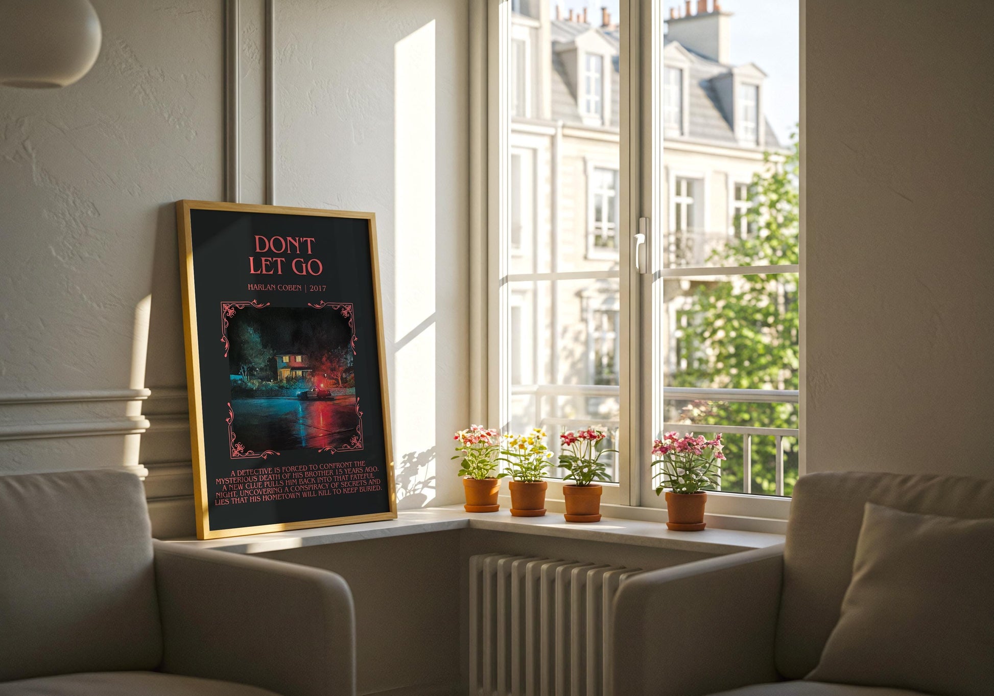 Don't Let Go by Harlan Coben Descriptive Poster Print. Free Delivery Wall Art Author & Blurb Book Artwork