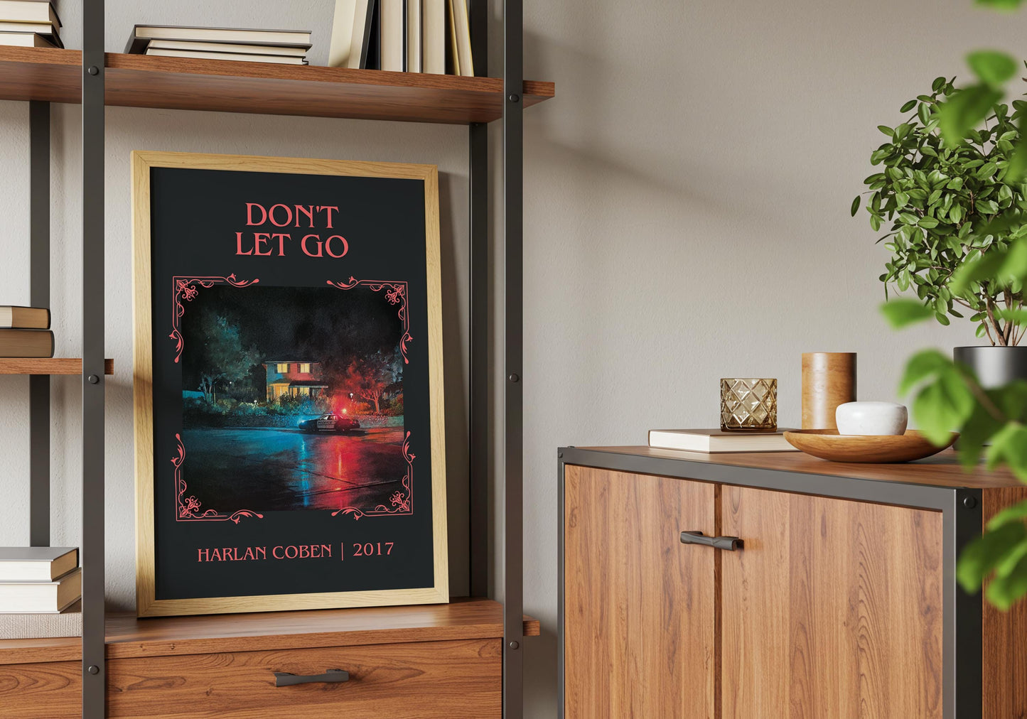 Don't Let Go by Harlan Coben Descriptive Poster Print. Free Delivery Wall Art Author & Blurb Book Artwork